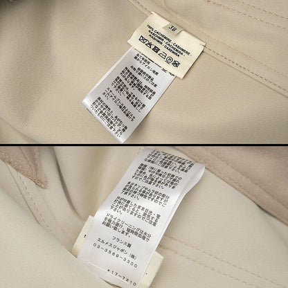 Hermes Cashmere Cape Coat Gilet 38 Beige Poncho