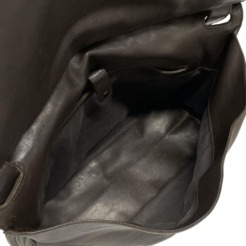 Bottega Veneta Shoulder Bag Intrecciato 113038 Dark Brown Leather