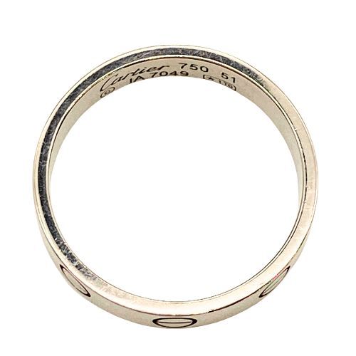 Cartier Ring - 750 White Togo Old 750 White Togo Old Love Ring #51 Silver #11