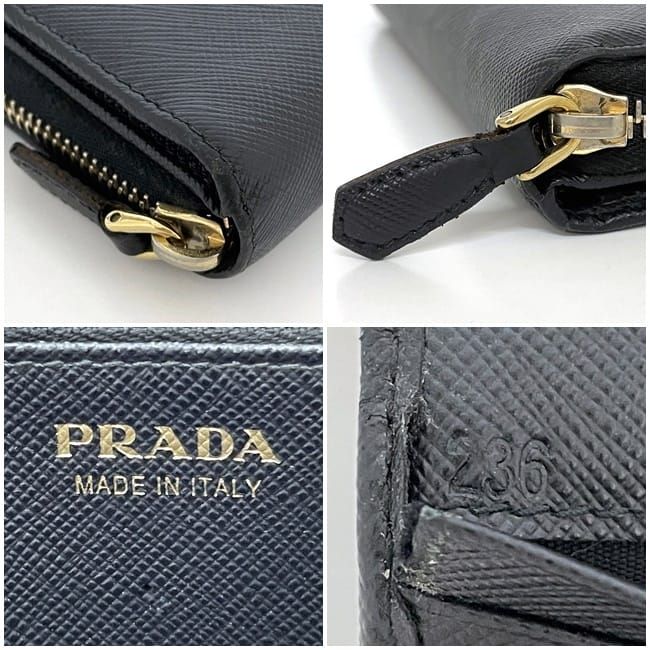 Prada Round Zipper Long Wallet Black NERO 2m1411 Wallet