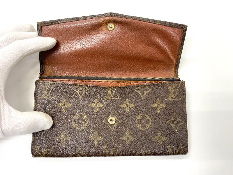 Louis Vuitton Monogram Long Wallet Brown Made In France