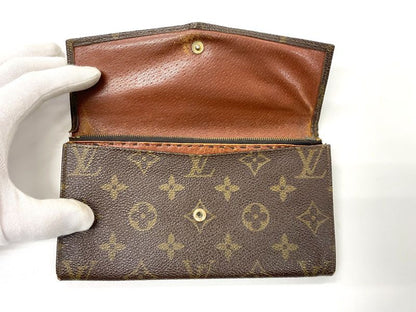 Louis Vuitton Monogram Long Wallet Brown Made In France