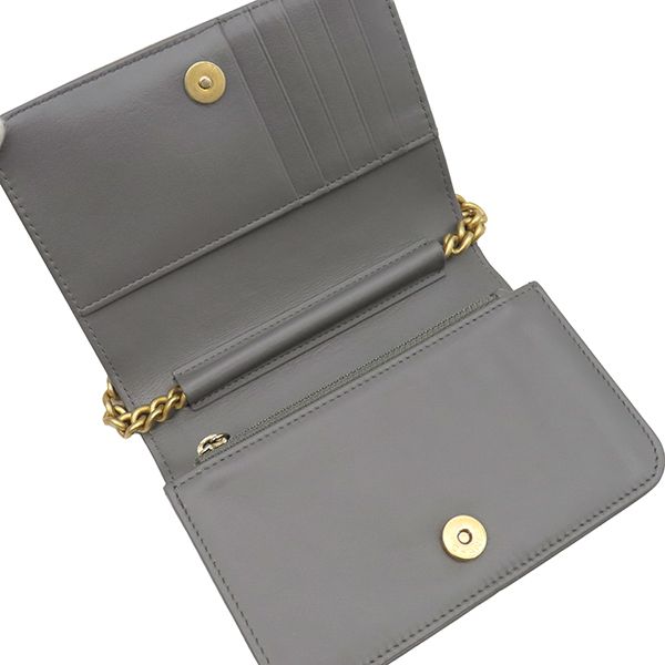 Chanel Chain Wallet Boy Chanel Chain Shoulder Mini Caviar Skin Grey Vintage