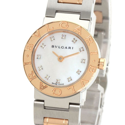 Bvlgari Bbp23sg Bvlgari 12P Diamond Watch SS Ssx18k Pink Gold Ladies