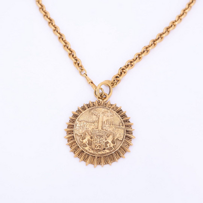 Chanel Coco Mark Round Necklace Chain Long Necklace GP Gold Ladies