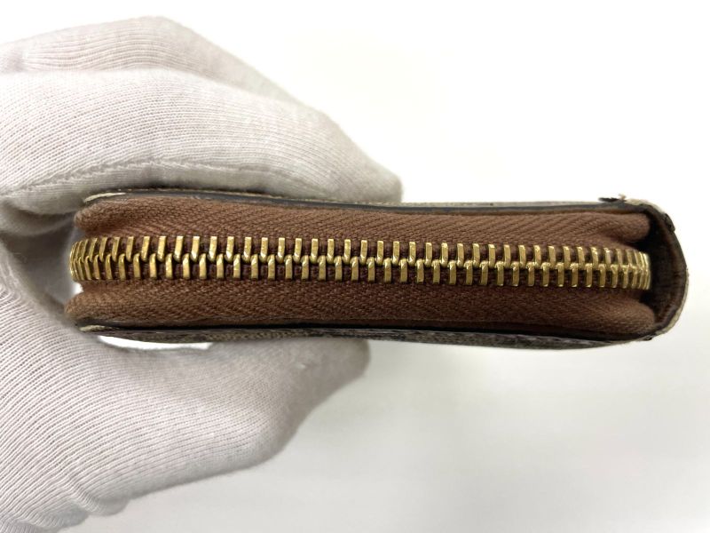 Gucci GG Supreme FAKE NOT PVC × Leather Round Zip Wallet Long Wallet 636169