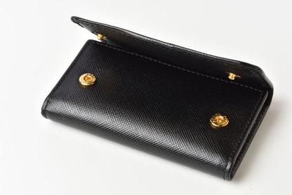 Unused Prada Key Case Key Holder 6 Rings 1pg222 Black