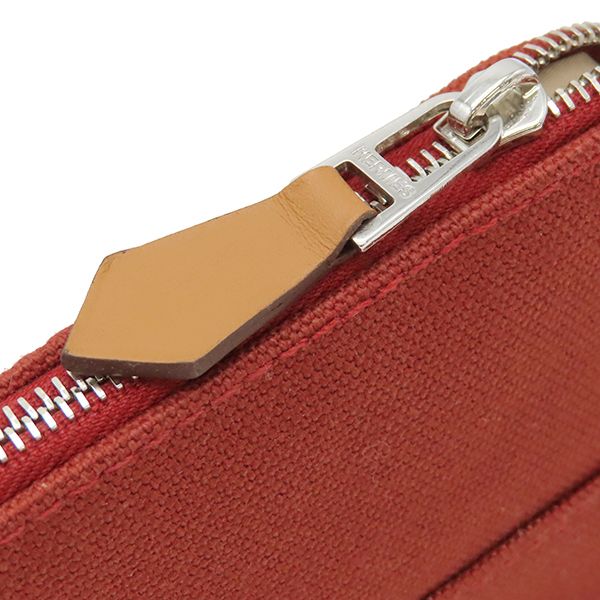 Hermes Pouch Bolide Pouch Mini Cotton Rouge Silver Hardware Red