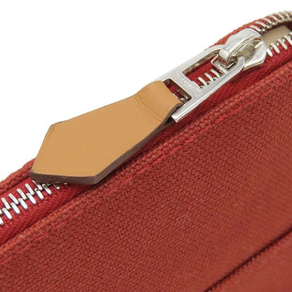 Hermes Pouch Bolide Pouch Mini Cotton Rouge Silver Hardware Red