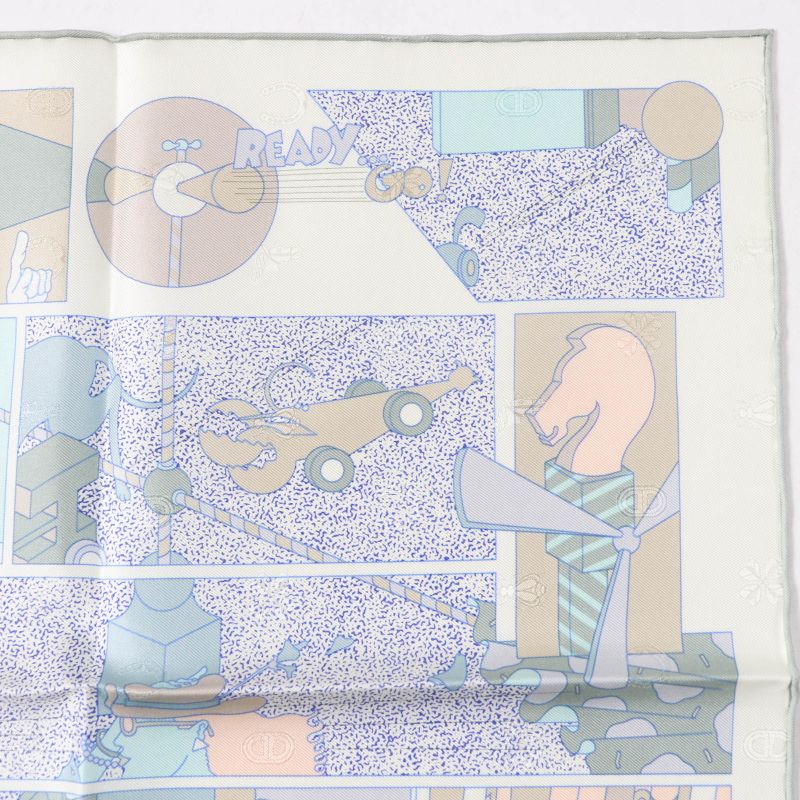 Hermes 25SS Gavroche Lady Gault Silk Veil Amand White Beige Scarf With Box Made