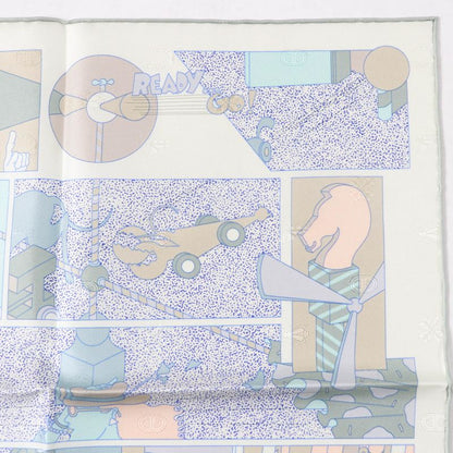 Hermes 25SS Gavroche Lady Gault Silk Veil Amand White Beige Scarf With Box Made