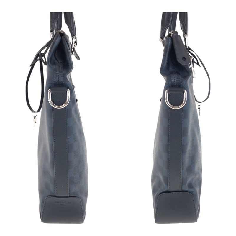 Louis Vuitton Damier Cobalt Tote Greenwich Blue Leather N41351 Business Bag