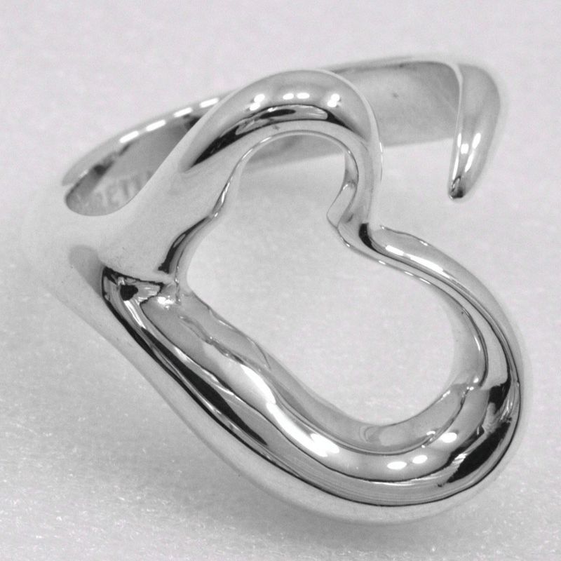 Tiffany & Co Open Heart Elsa Peretti Silver 925 Size 9 Ladies 5.6g Ring