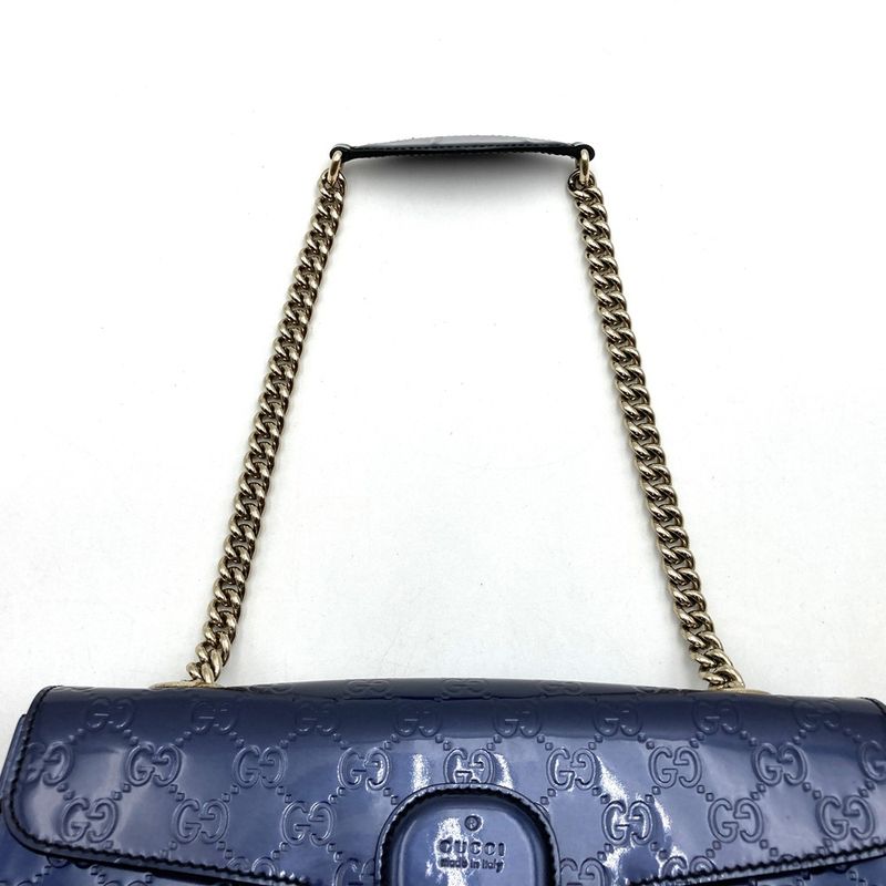 Gucci 295402 Handbag Shoulder Bag Navy/blue/gold Blue/gold Enamel Ladies