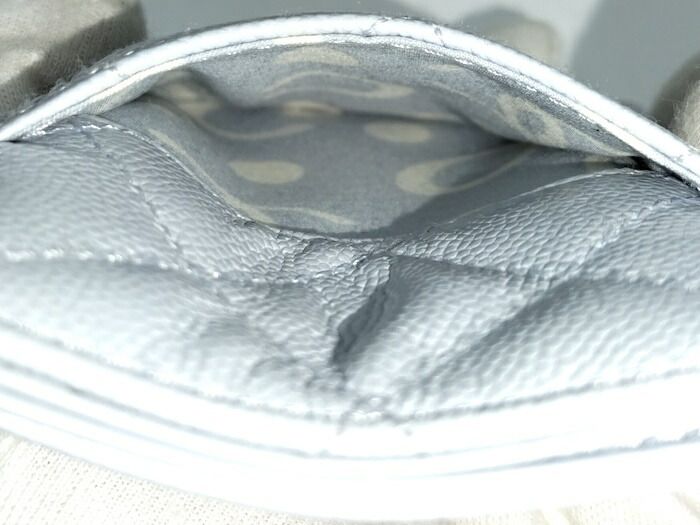 Chanel Card Case Coco Marc Caviar Skin Ice Blue Ap3835
