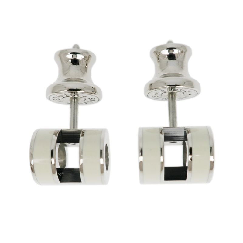 Hermes Earrings Pop Ash Pair Jonus Flepere White Silver-hardware