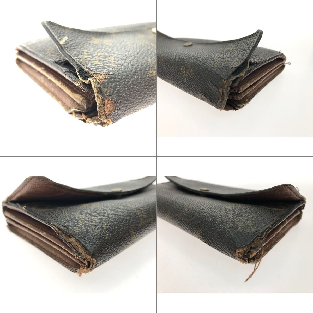 Louis Vuitton Women's Long Wallet Monogram Portefeuille Plate M61734 Brown