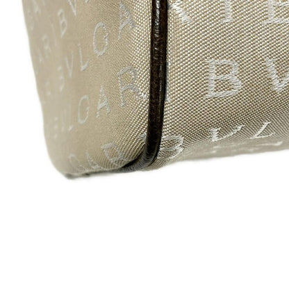 Bvlgari Boston Bag Logomania Beige And Dark Brown Leather