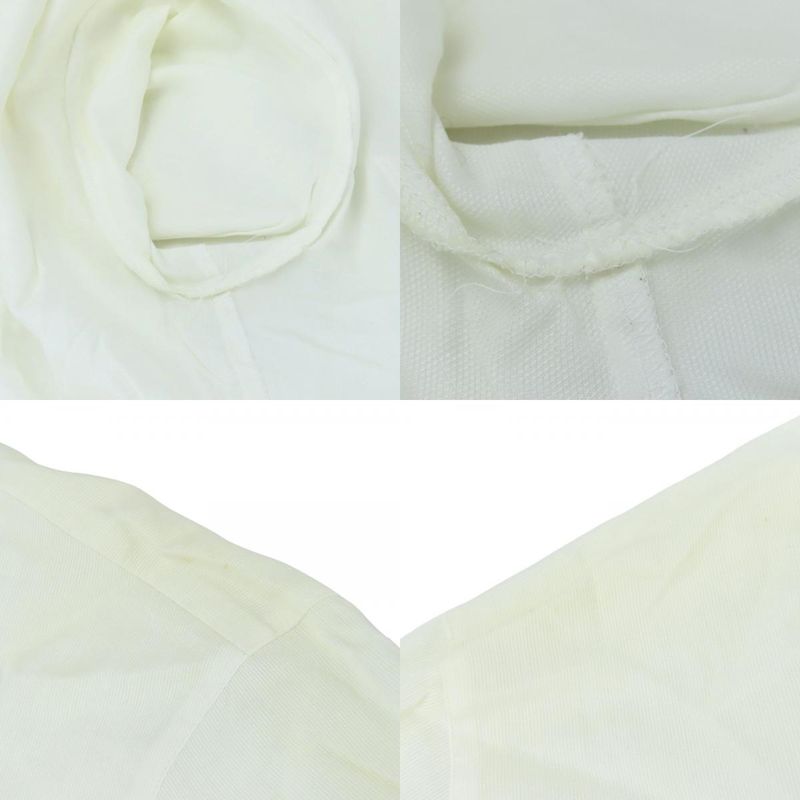 Christian Dior Short Sleeve Shirt L Cotton Rayon White Ribbon Embroidery Tops