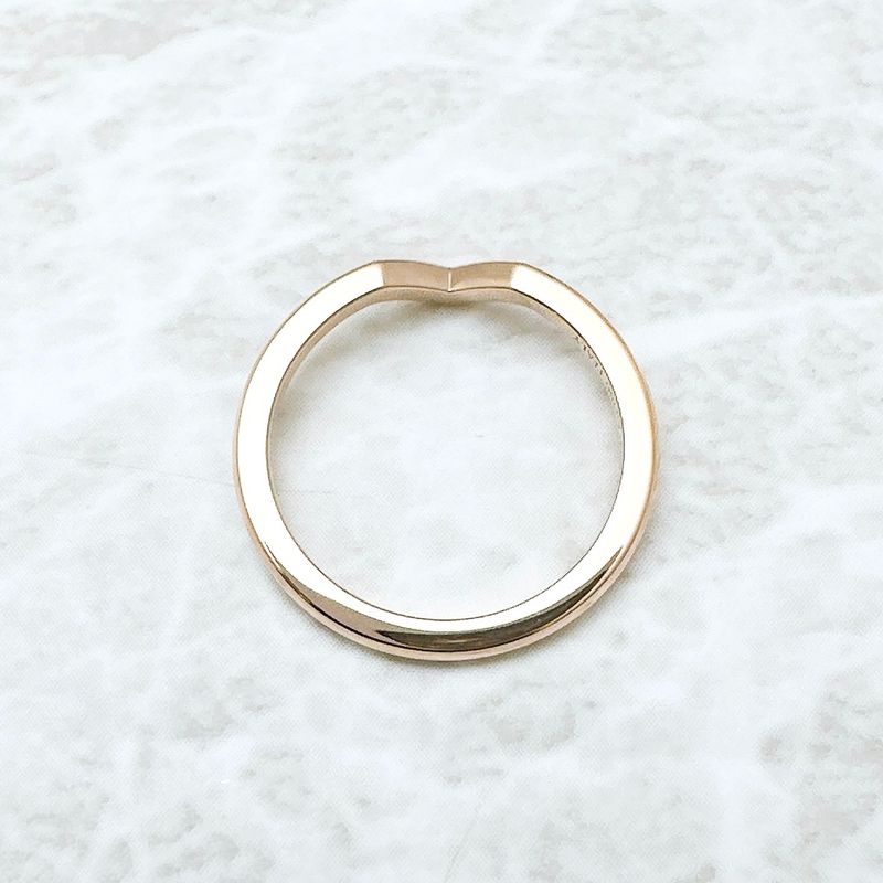 Tiffany & Co V Band Pink Gold Ring Approx 8 U