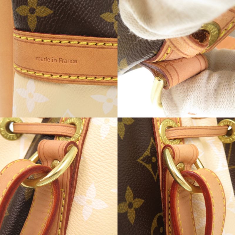 Louis Vuitton Petit Noe Monogram Rayures M40564 Beige Brown Shoulder Bag LV