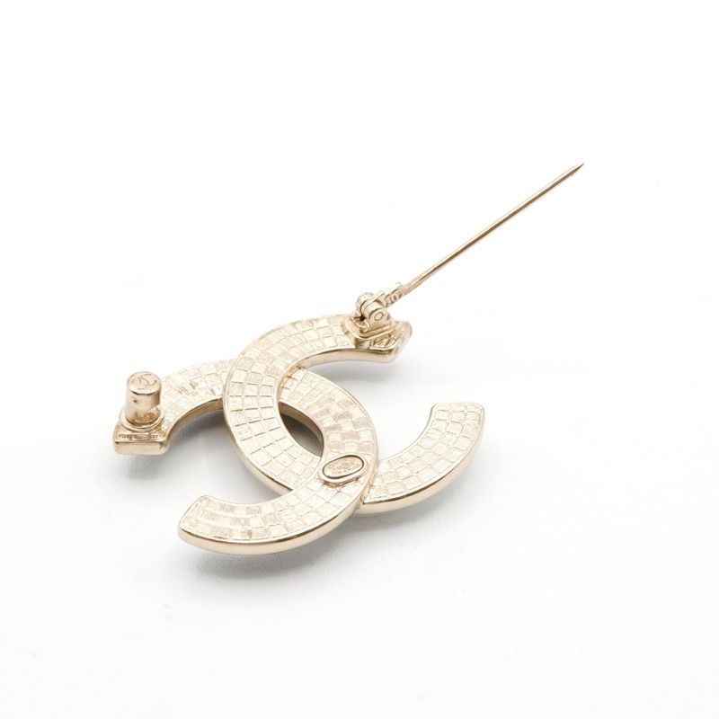 Chanel Brooch Corsage Gold Black Here Mark Bicolor