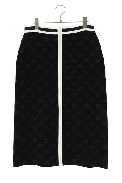 Gucci 754040 Xkdcr GG Jacquard Knit Long Skirt Women's L