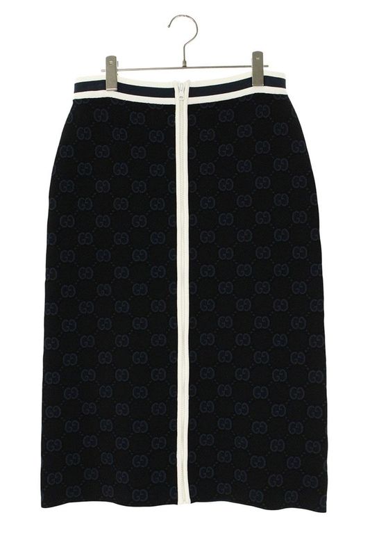 Gucci 754040 Xkdcr GG Jacquard Knit Long Skirt Women's L