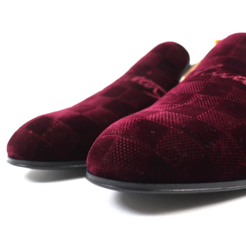 Louis Vuitton Hauteuil Line Logo Embroidery Velvet Damier Shoes Loafers