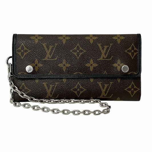 Louis Vuitton Monogram Macassar Portefeuille Ron M60168 Trifold Wallet Unisex