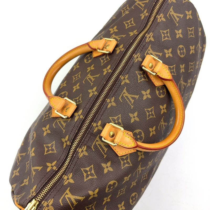 Louis Vuitton Speedy 40 Monogram Leather X PVC Brown Handbag Gold M41522