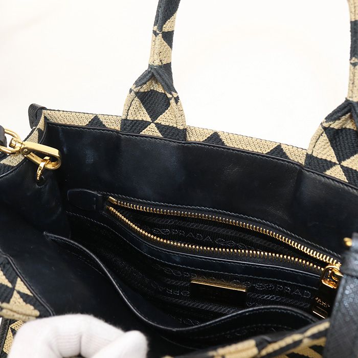 Prada 2WAY 1ba354 Tote Bag Canvas Scuff Deuce