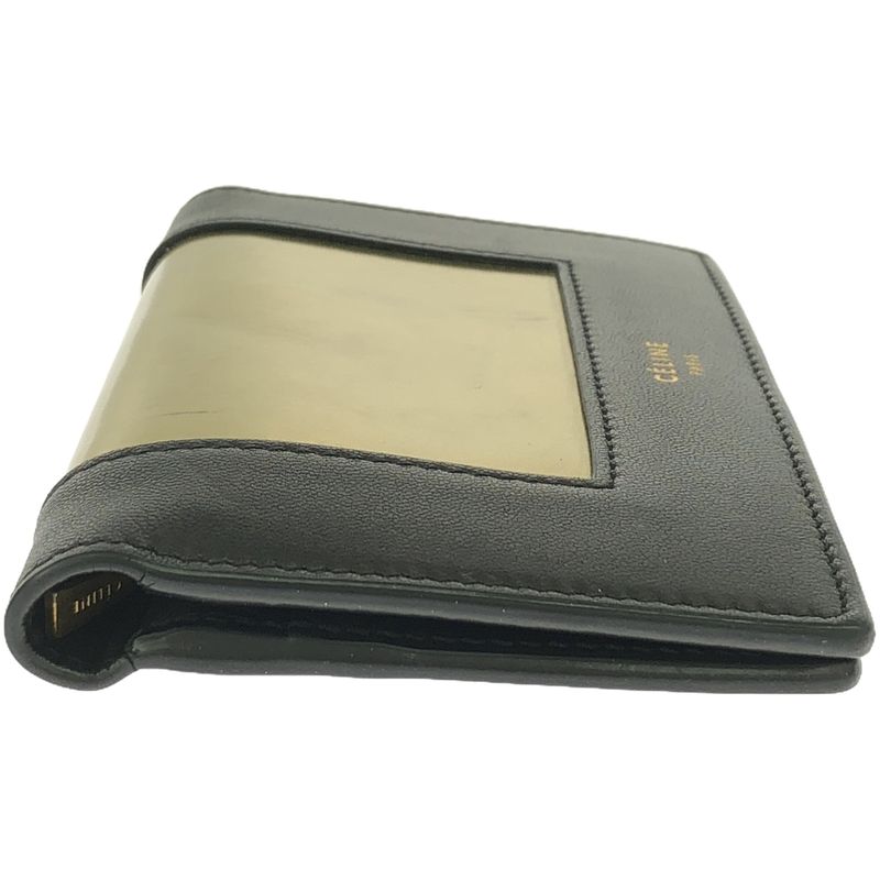 Celine Phoebe Period Frame Chain Mini Wallet in Black Gold