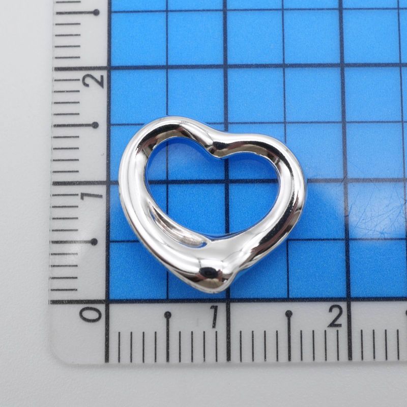 16mm (0.63in)tiffany & Co Open Heart Silver Necklace Top 25-1198