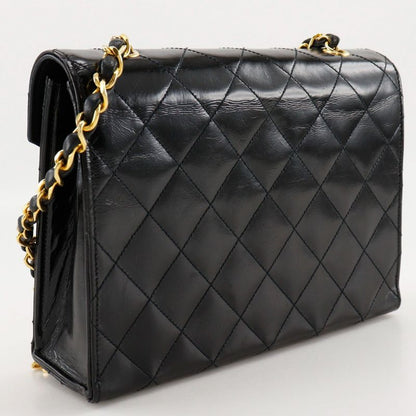 Chanel Chain Shoulder Decacoco Matelasse Vintage Enamel Black Ladies Shoulder
