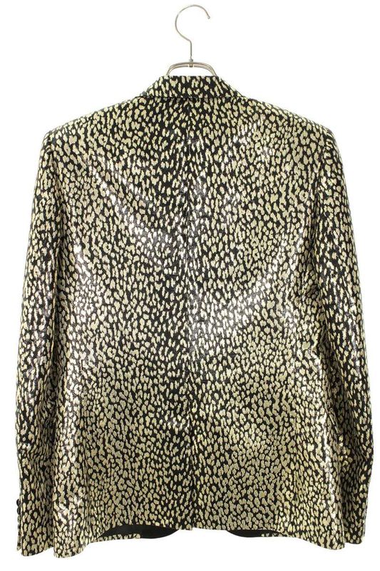 Saint Laurent Paris 326807 Y621h Baby Cat Leopard Smoking Jacket Men's 46