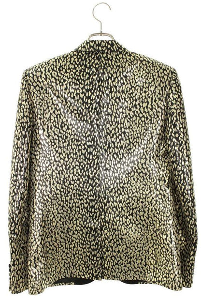Saint Laurent Paris 326807 Y621h Baby Cat Leopard Smoking Jacket Men's 46