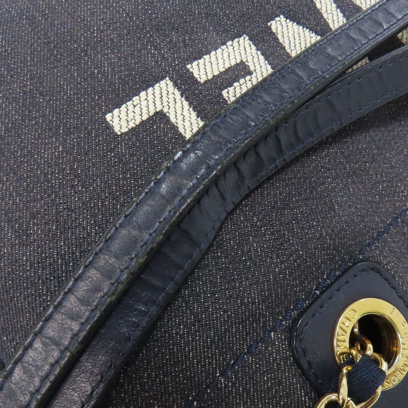 Chanel Deauville Gold Hardware Tote Bag Denim Women's