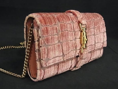 Gucci 652681 Jackie 1961 Velour Crocodile Shoulder Bag Shoulder Wallet In