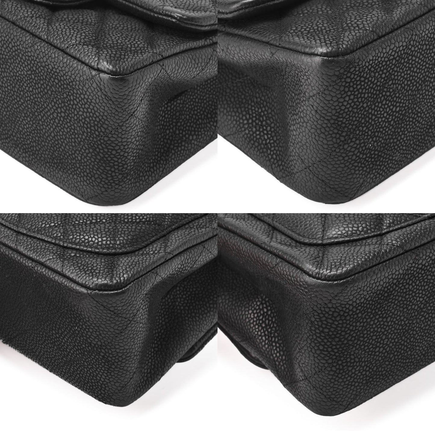 Chanel Shoulder Bag Mini Matelasse Caviar Skin Black Single Flap Turnlock