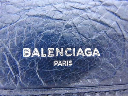 Balenciaga 542001 Square Coin Wallet Leather Bifold Wallet Navy