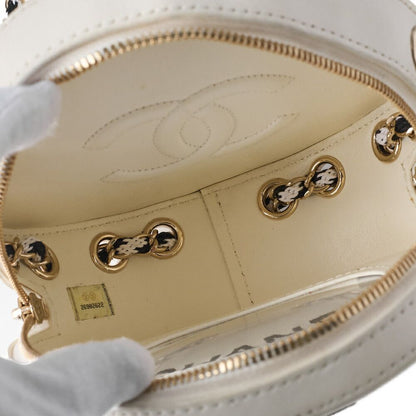 Chanel Cruise Line Floating Chain Shoulder Bag Lambskin And Vinyl Black With