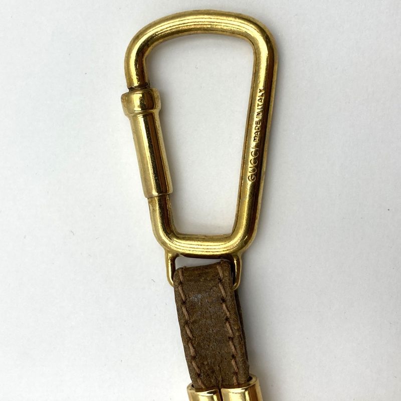 Gucci Key Holder Gold Hardware Retro Sherry Line Leather Brown Ladies Men