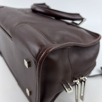Loewe Anagram Amazona 28 Handbag Brown Leather Vintage Women's