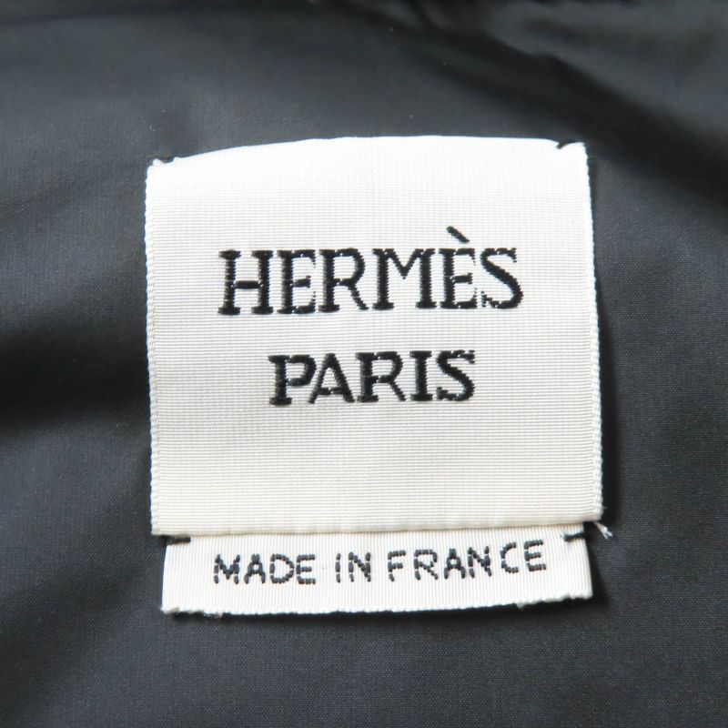 Hermes 23AW 3h0185da Quilted Overshirt Down Jacket With Crude Cell Patch Black