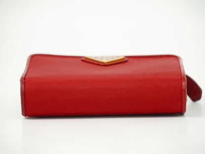 Authentic Prada Nylon Fold Wallet Compact Wallet Red Wallet Pre-owned [follow-up