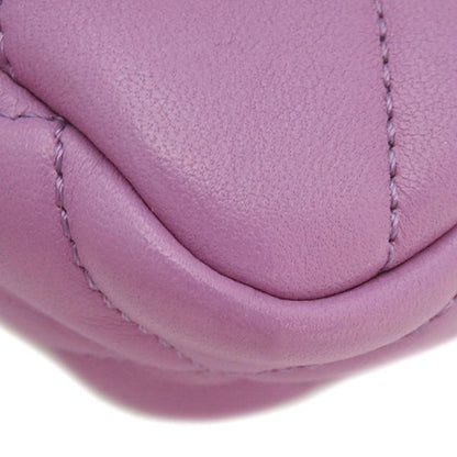 Chanel Shoulder Bag Matelasse Small Flap Lambskin Purple Gold Hardware Chain
