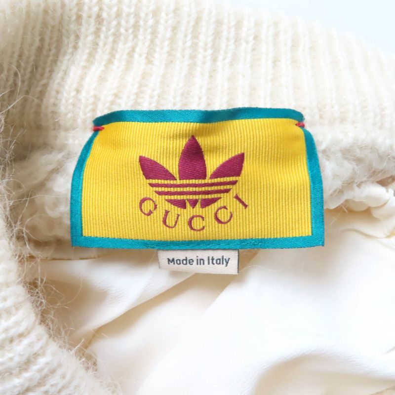 Gucci×adidas 721504 Trefoil Three Stripes Mohair Knit Pants Ivory Black XS Made