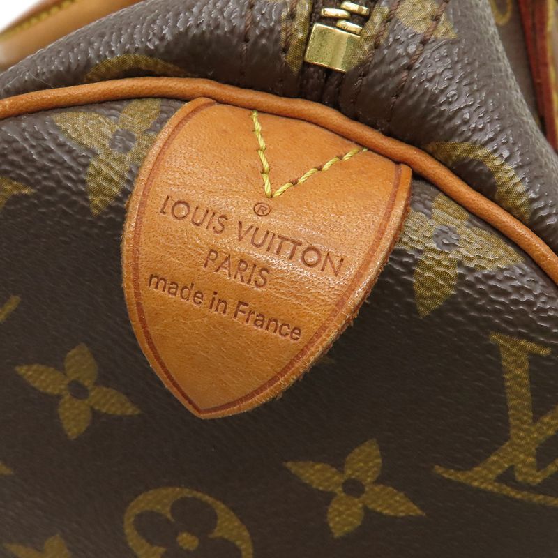 Louis Vuitton Handbag Speedy 30 Monogram Canvas Monogram Gold Hardware Brown