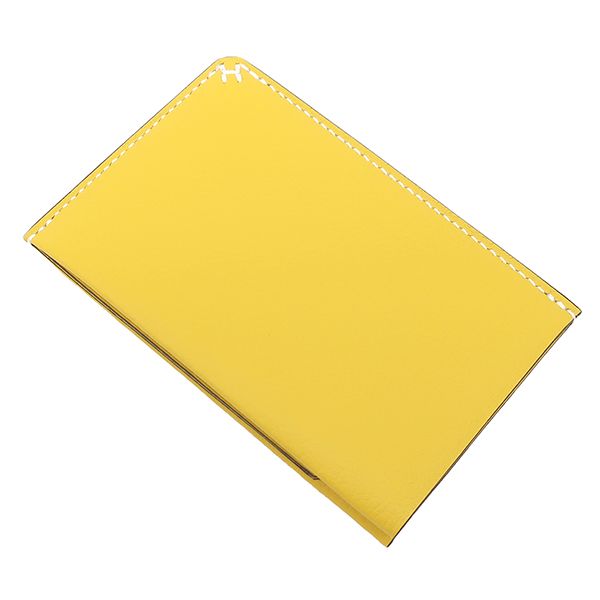 Hermes Card Case H Serie Evercolor Jeanne Naples Yellow Stamped B (made in